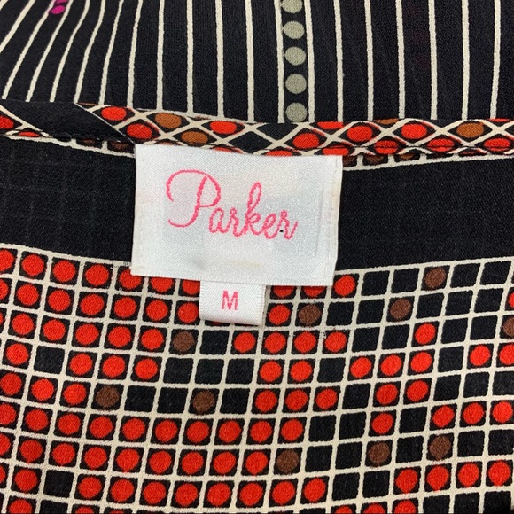 Parker 100% Silk Polka Dot Batwing Blouson Top Women’s Blouse - Picture 4 of 5